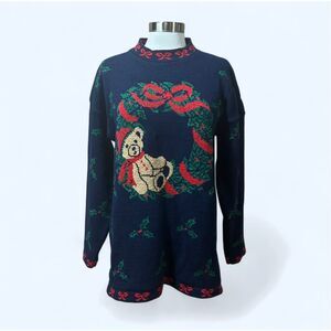 Vintage Nutcracker Women’s Small Blue Ugly Christmas Sweater